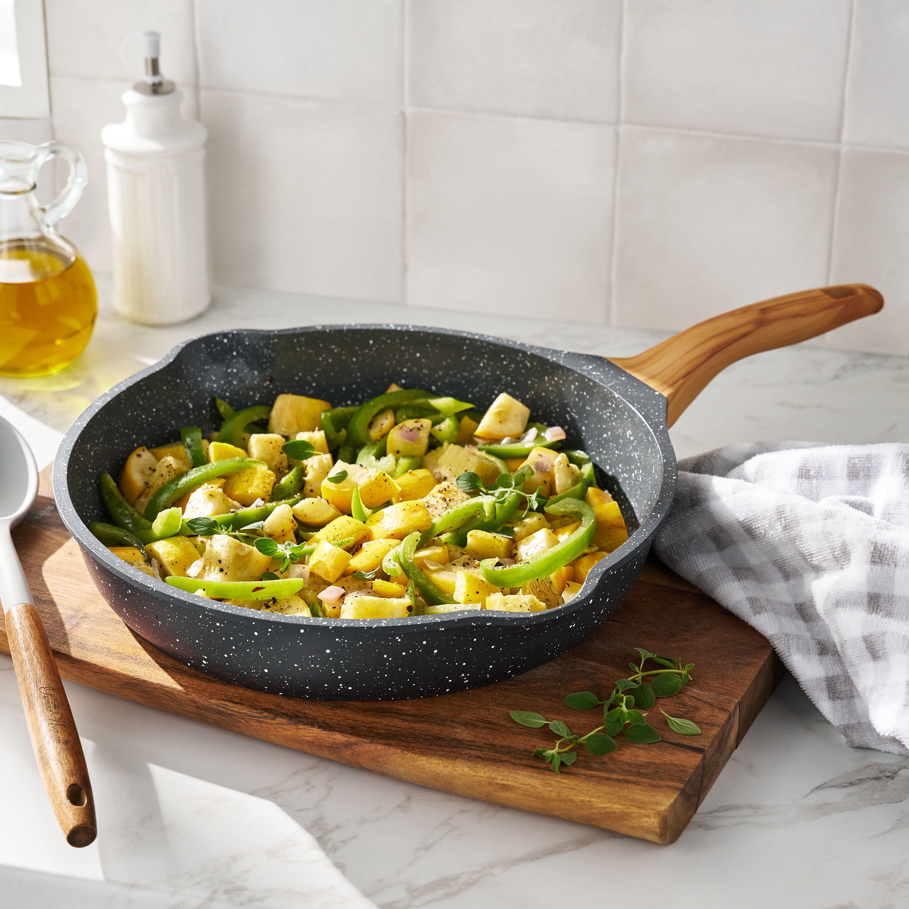 Prairie Signature Cast Aluminum 12" Fry Pan, Charcoal Speckle | Prairie Lane - View 2