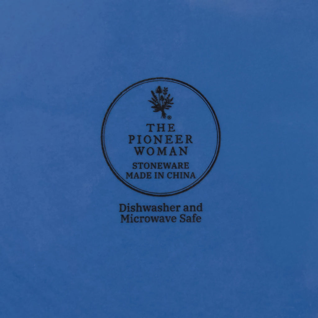 The Pioneer Woman Colette 12-Piece Stoneware Dinnerware Set, Blue