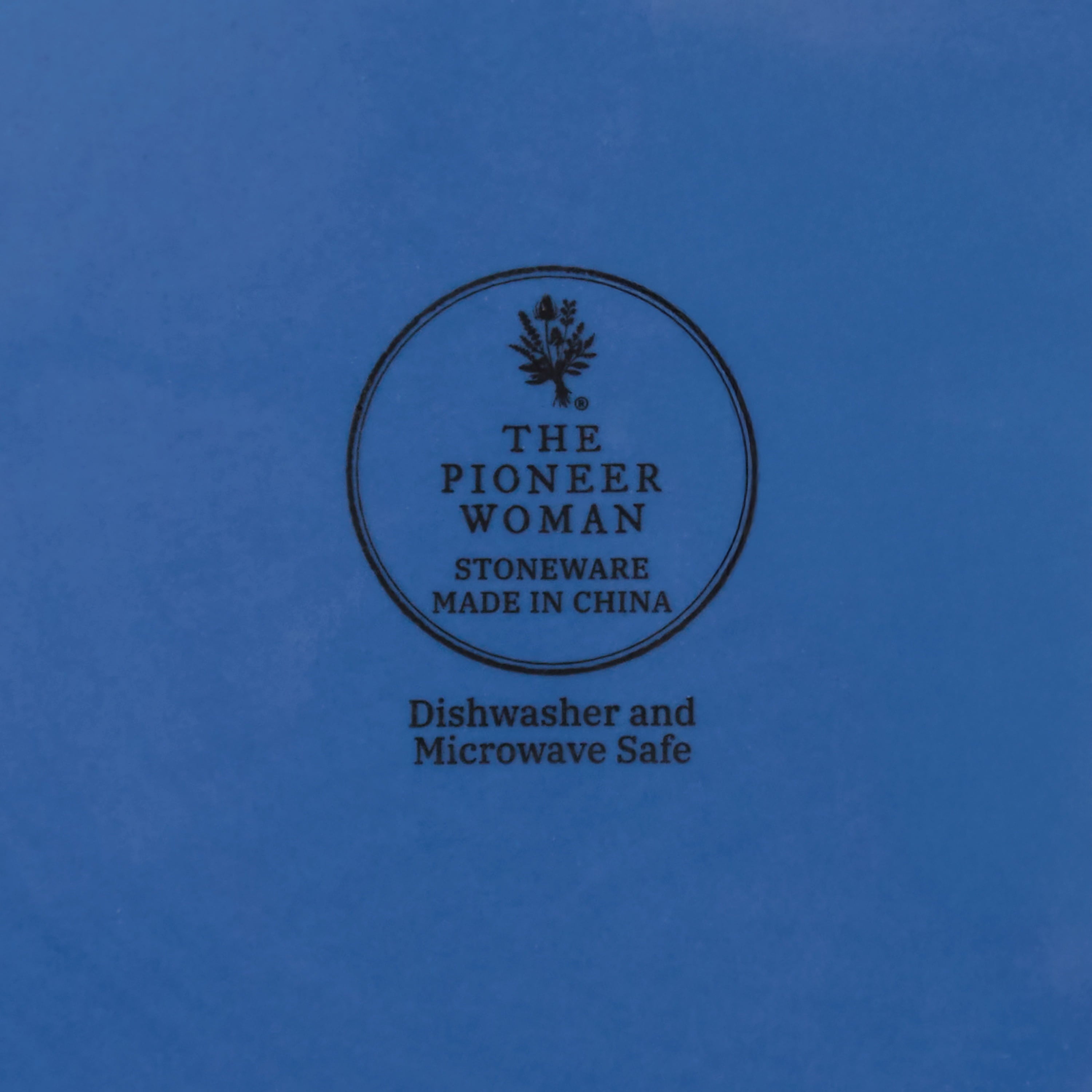 The Pioneer Woman Colette 12-Piece Stoneware Dinnerware Set, Blue