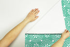 Coral Tonal Scallop Peel And Stick Vinyl Wallpaper | Prairie Lane - View 6