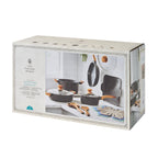 The Pioneer Woman Prairie Signature 14-Piece Cast Aluminum Cookware Set, Charcoal