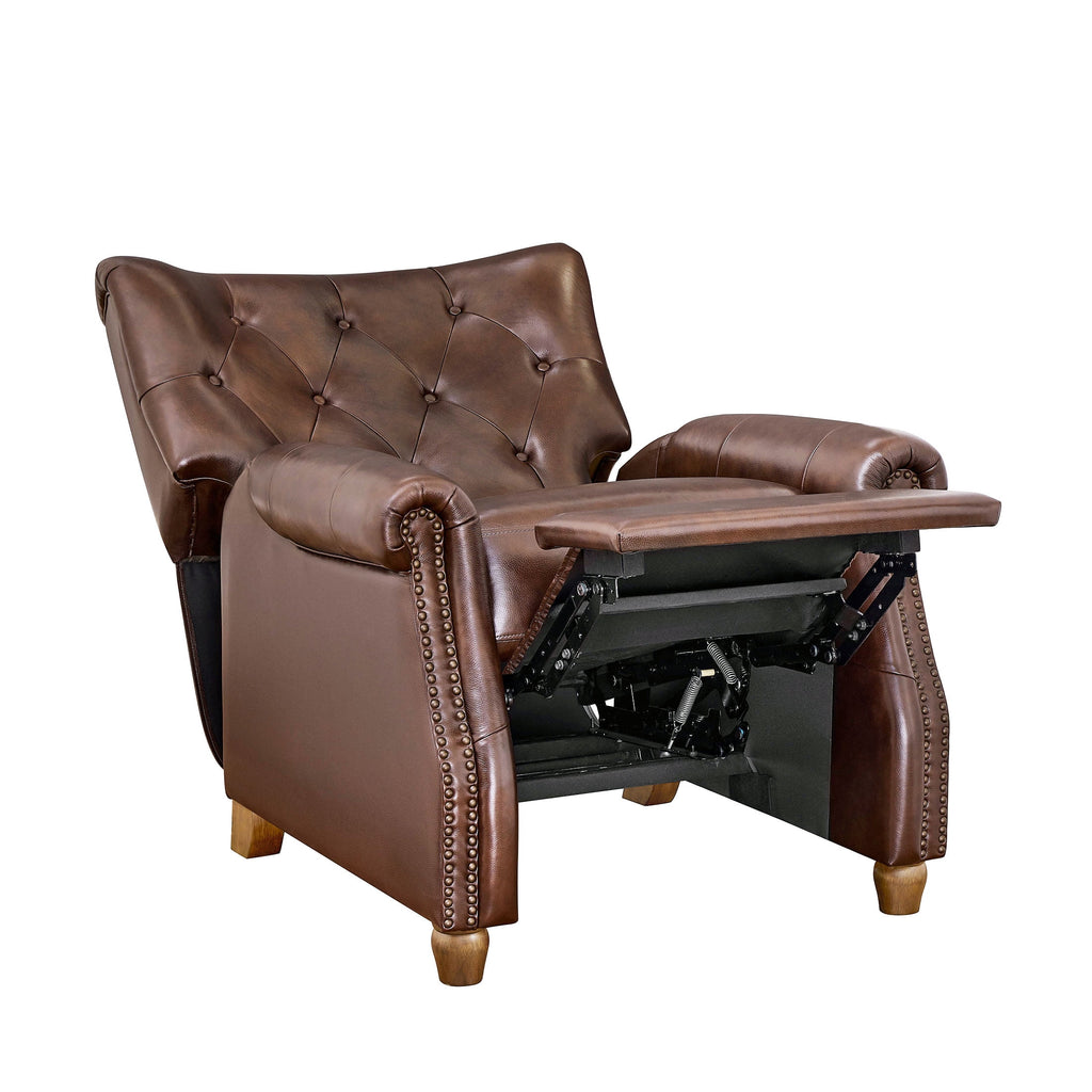 Pioneer Woman Harper Leather Recliner with Whiskey Upholstery