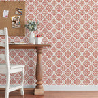 Pink Salmon Washy Trellis Peel and Stick Wallpaper, 18" x 18.86' | Prairie Lane - View 3