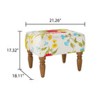 The Pioneer Woman Sweet Rose Ottoman, White, 17.25 in