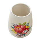 Sweet Rose 7-Piece Stoneware Stemless Wine Glasses Set with Chiller | Prairie Lane - View 5