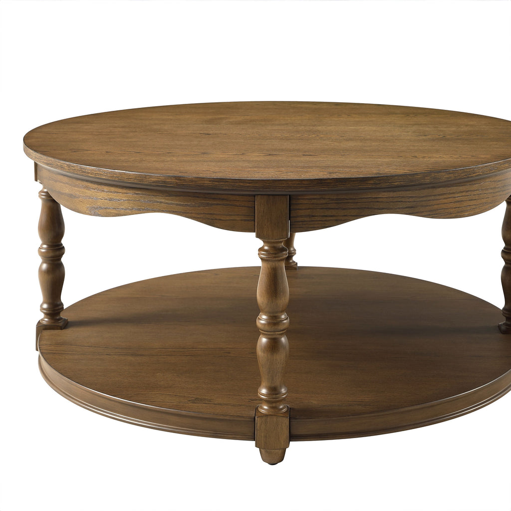 The Pioneer Woman Helen Round Coffee Table, Heirloom Brown