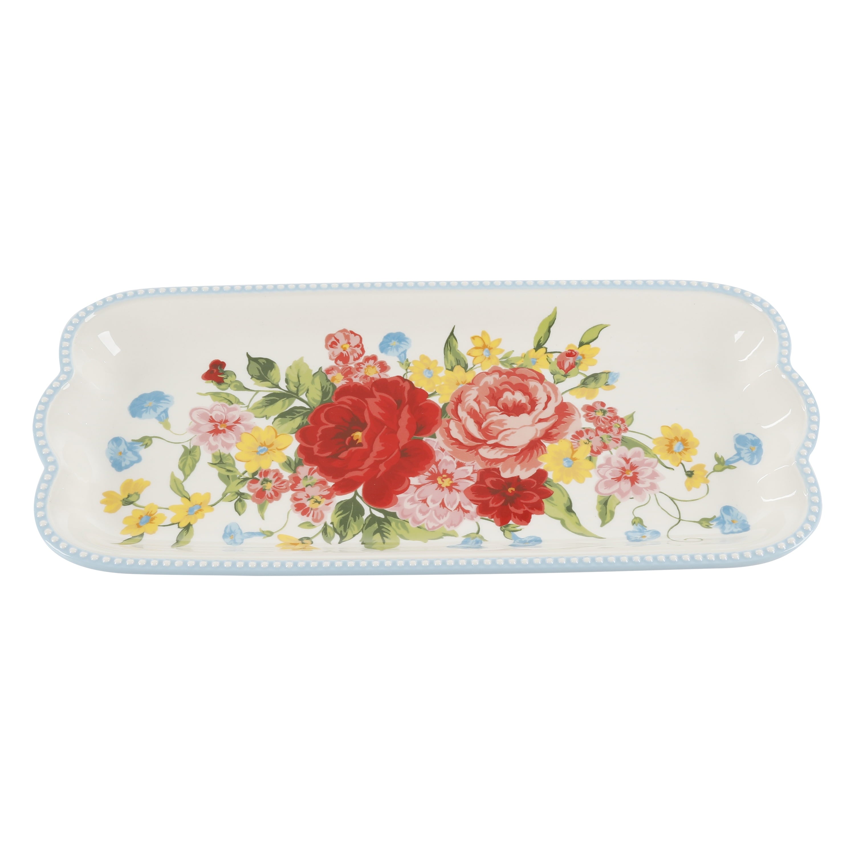 Floral Medley 3-Piece Ceramic Serving Platter Set | Prairie Lane - View 4
