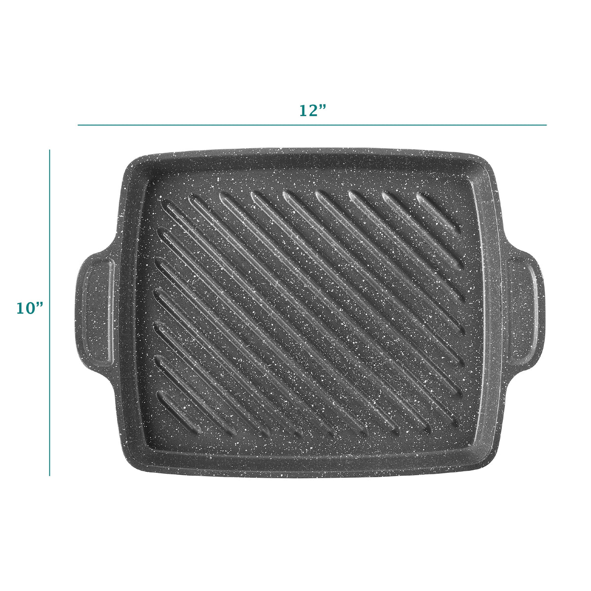 The Pioneer Woman Prairie Signature 10x12 inch Cast Aluminum Nonstick Cowboy Steak Pan with Speckled Design