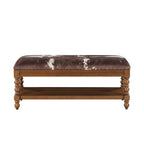 Harper Bench, Faux Cowhide Fabric | Prairie Lane - View 5