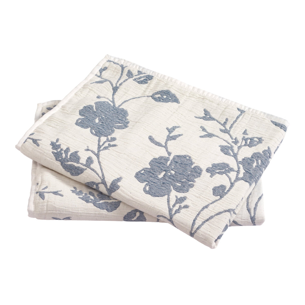 Agatha Floral Gauze Pillow Sham, Standard, Blue Dust, 2 Pack | Prairie Lane - View 5