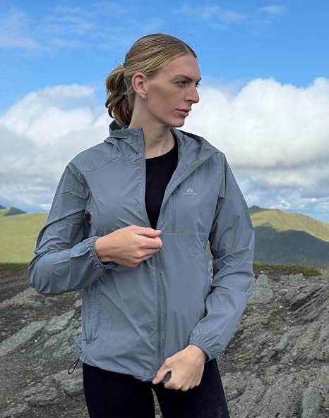Women‘s UPF 50+ Windbreaker Jacket, Lightweight Packable Sun Protection Hoodie | Prairie Lane - View 6