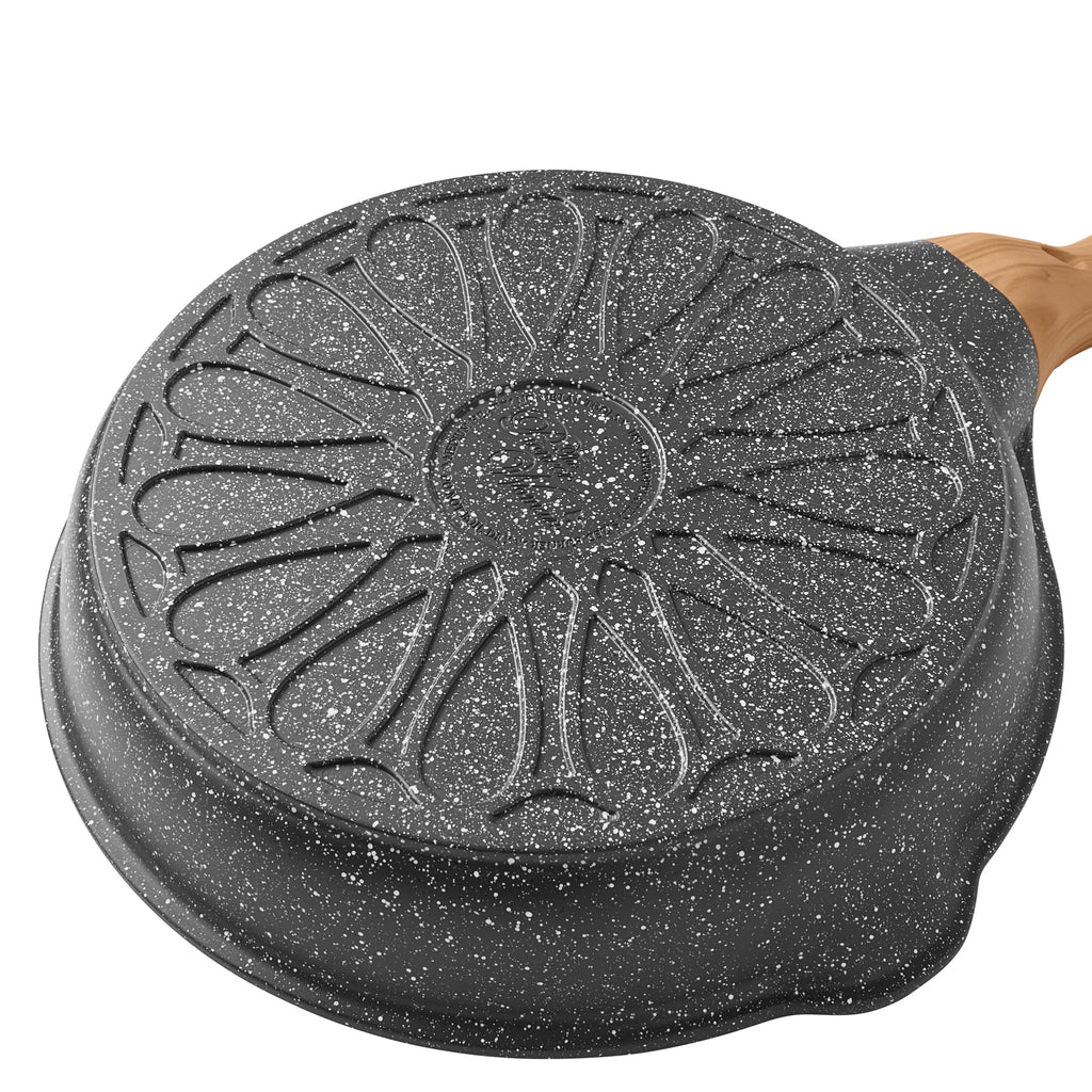 Prairie Signature 2-Piece Cast Aluminum 10" & 12" Fry Pan Set, Charcoal Speckle | Prairie Lane - View 5