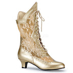 DAME-115 - 2" Heel, Blk Pu-Lace Victorian Ankle Boot, Lace, Pioneer-Blk | Prairie Lane - View 2