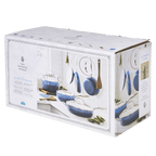 The Pioneer Woman Harlow 15-Piece Cookware Set, Ceramic Non-Stick Pots and Pans Set,  Denim Blue
