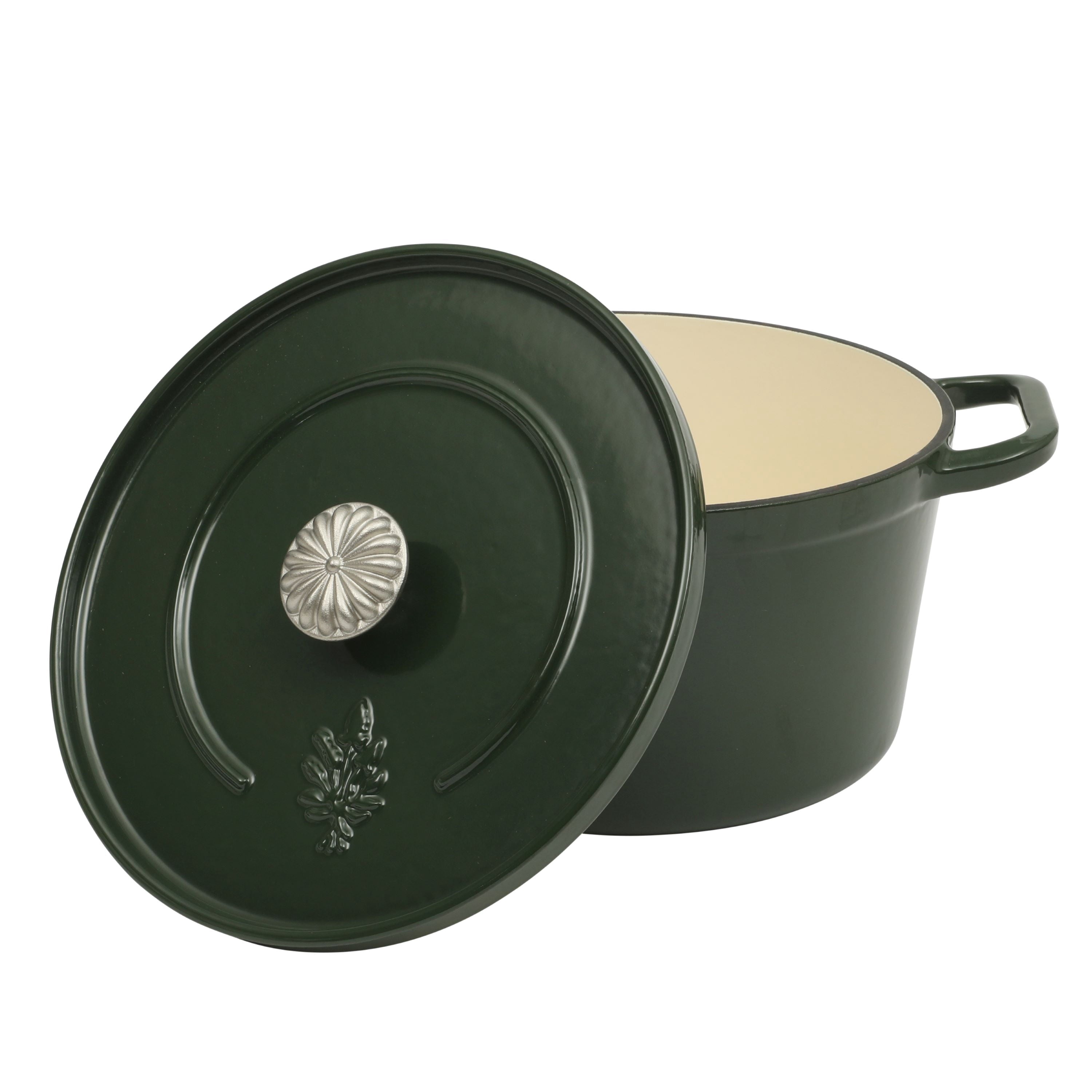 The Pioneer Woman 5-Quart Enamel Cast Iron Dutch Oven with Lid, Dark Green