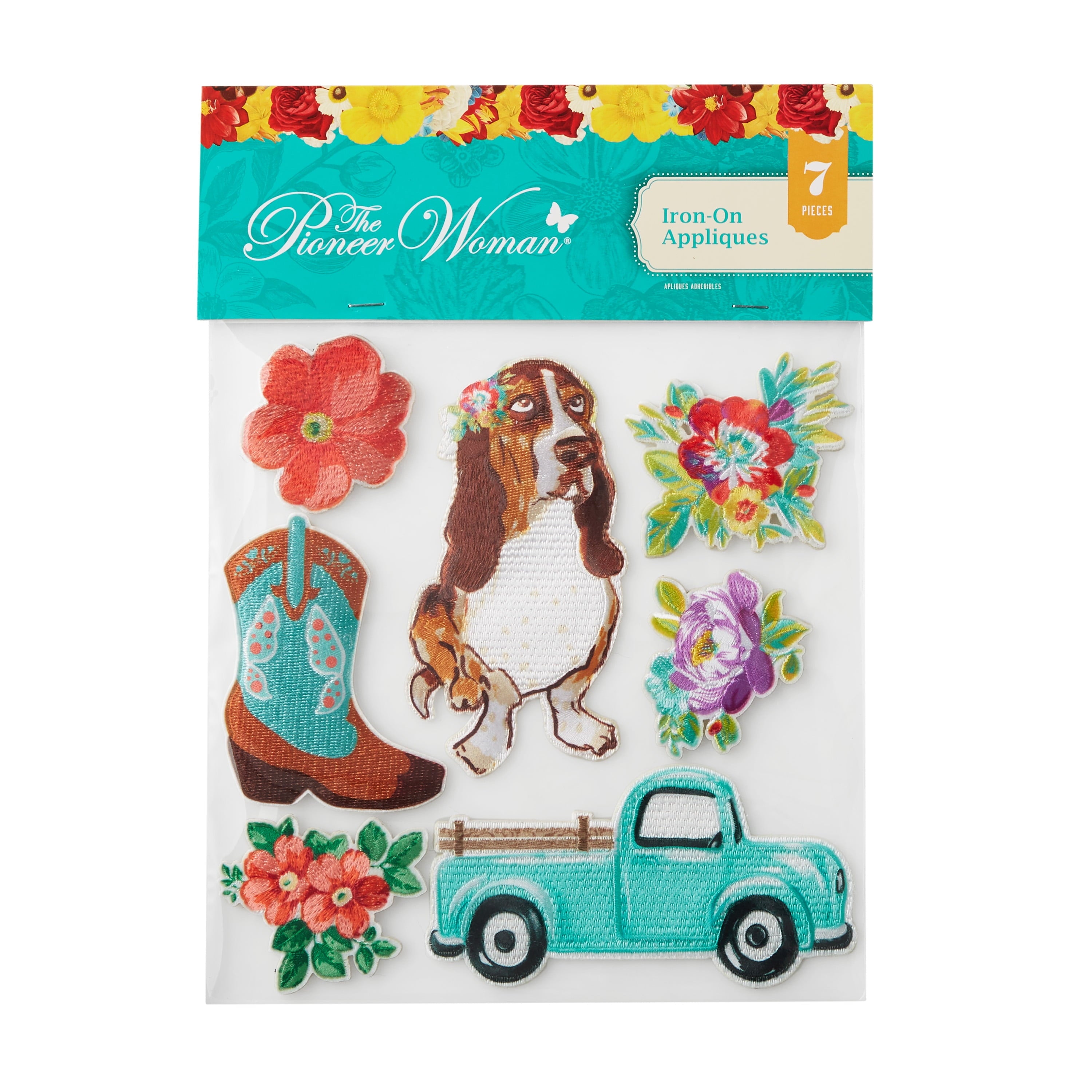 Assorted Adhesive Iron-on Patch Appliques Set, 7-Piece | Prairie Lane - View 3
