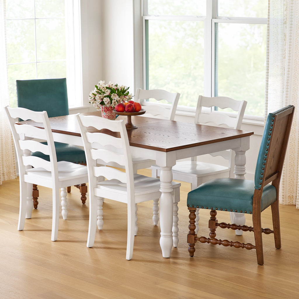 Harper Faux Leather Dining Chairs, Turquoise, Set of 2 | Prairie Lane - View 5
