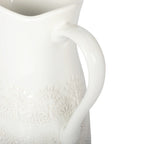 Vintage Lace Linen 9-inch Ceramic Pitcher | Prairie Lane - View 4