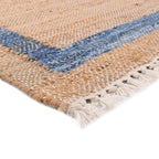 Denim Jute Runner Rug, Natural with Blue Border, 30 x 96 Inches | Prairie Lane - View 5
