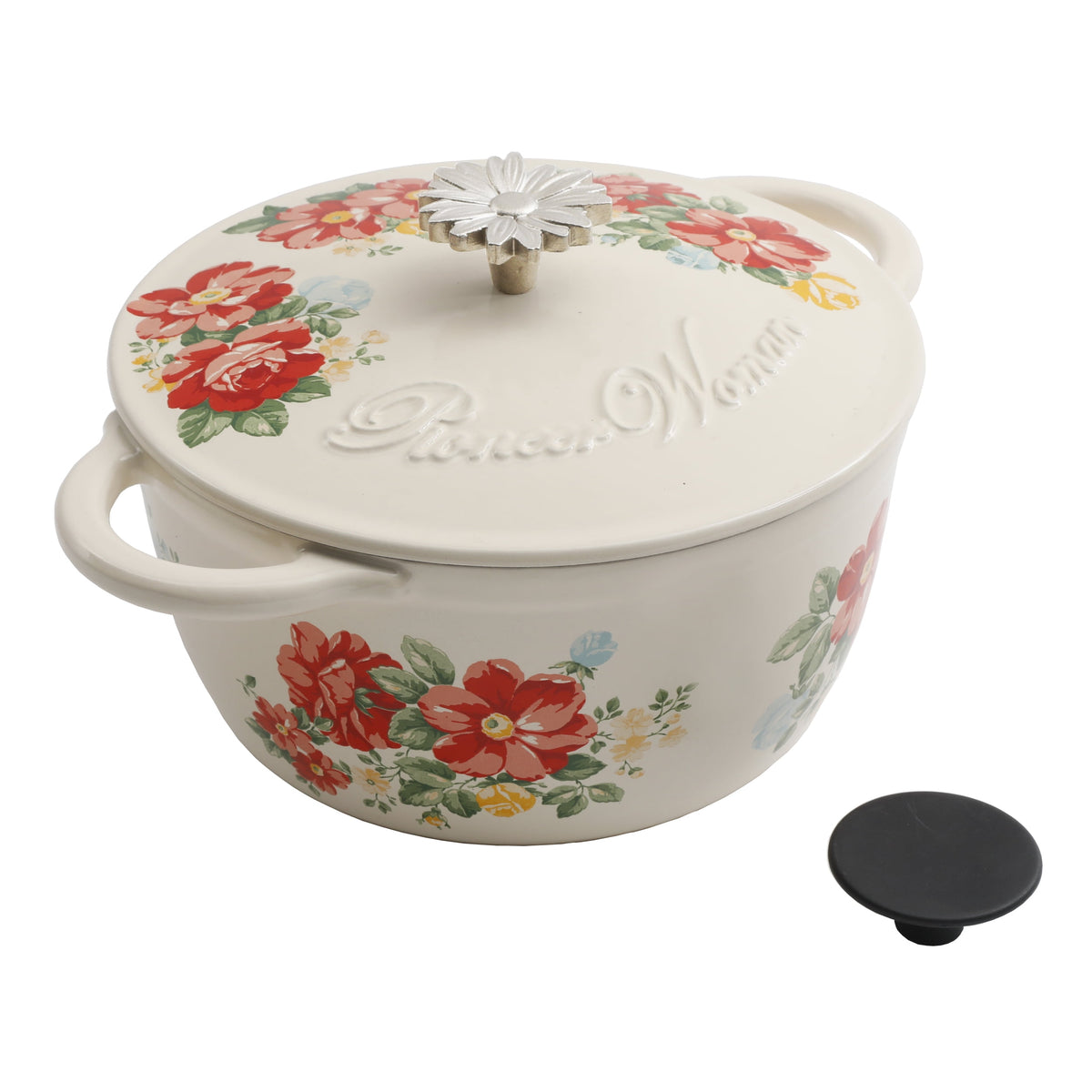 The Pioneer Woman Vintage Floral Enameled Cast Iron 3-Quart Dutch Oven
