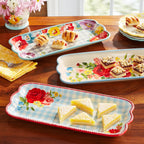 Floral Medley 3-Piece Ceramic Serving Platter Set | Prairie Lane - View 2