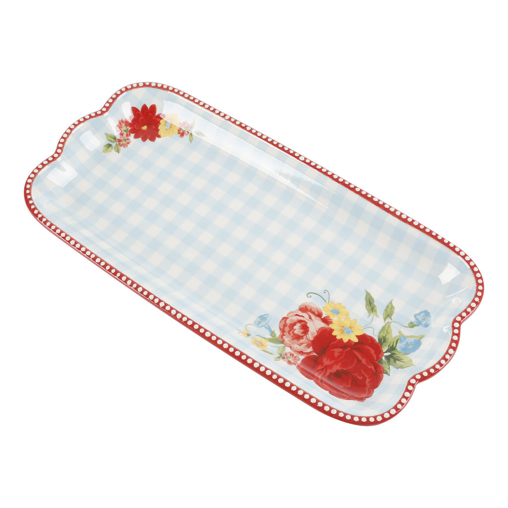 Floral Medley 3-Piece Ceramic Serving Platter Set | Prairie Lane - View 8