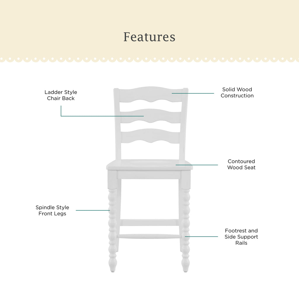 The Pioneer Woman Harper Counter-height Wood Stools, 2 Pack, White