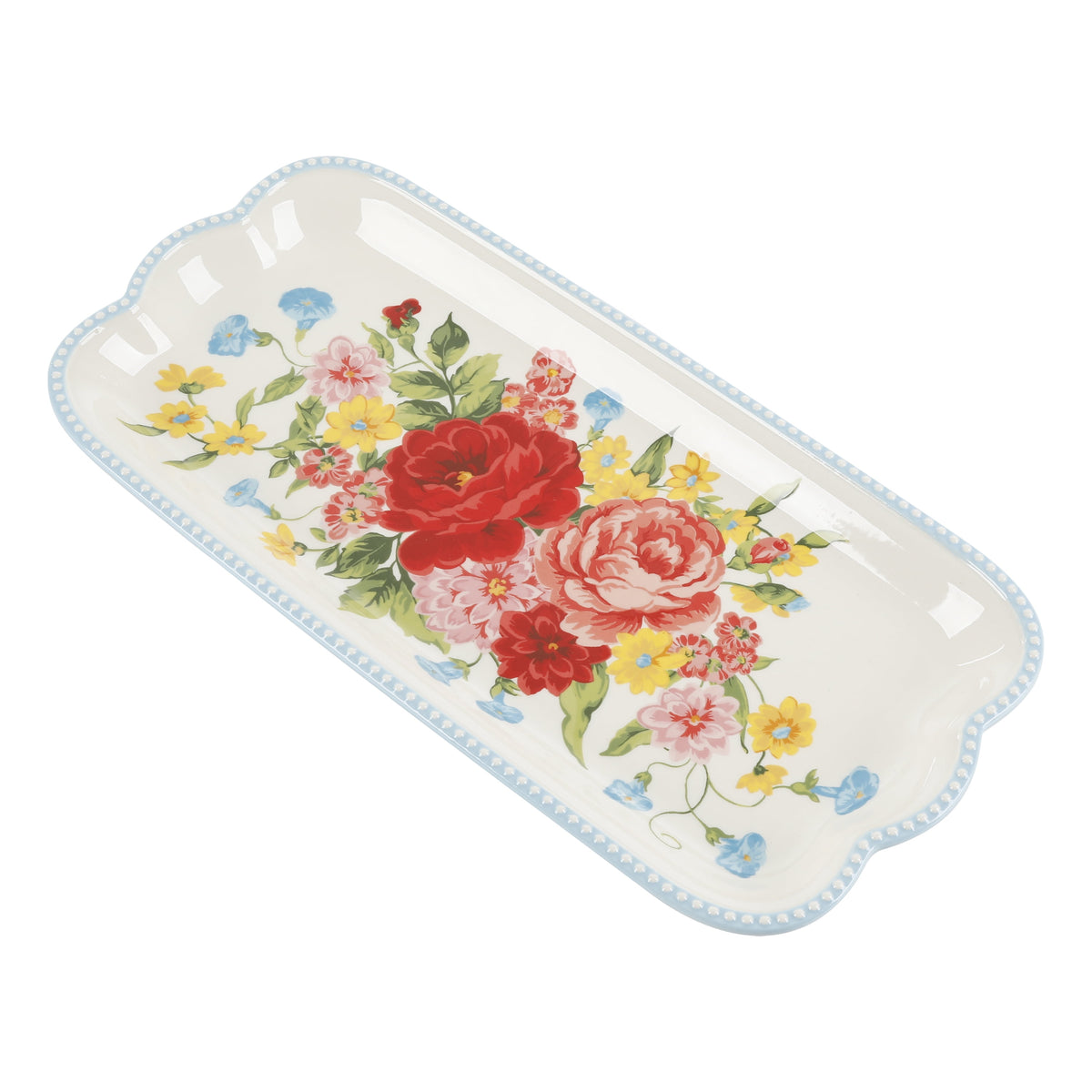 Floral Medley 3-Piece Ceramic Serving Platter Set | Prairie Lane - View 7