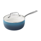 The Pioneer Woman Harlow 15-Piece Cookware Set, Ceramic Non-Stick Pots and Pans Set,  Denim Blue