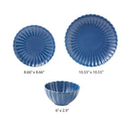 The Pioneer Woman Colette 12-Piece Stoneware Dinnerware Set, Blue