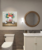 CDDposter Pig Canvas Picture Wall Art: Rustic Pig Floral Crown Wall Decor Farm Animal Wall Art Pioneer Woman Kitchen Farmhouse Home Decorations