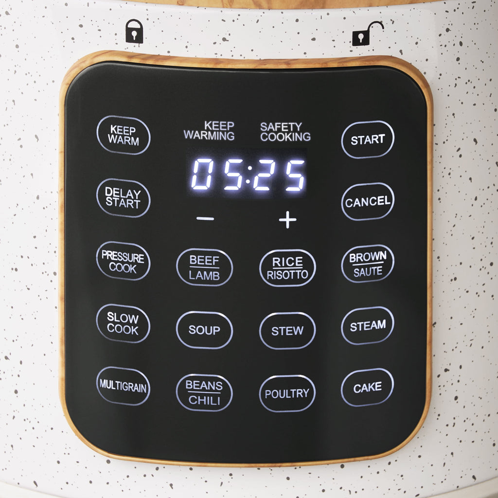 Linen Speckle 6-Quart Pressure Cooker with Touch Control Display | Prairie Lane - View 3