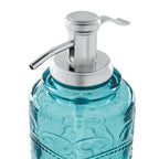 Teal 2 Piece Embossed Glass Bath Accessory Set, The Pioneer Woman Amelia