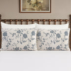 Agatha Floral Gauze Pillow Sham, Standard, Blue Dust, 2 Pack | Prairie Lane - View 2