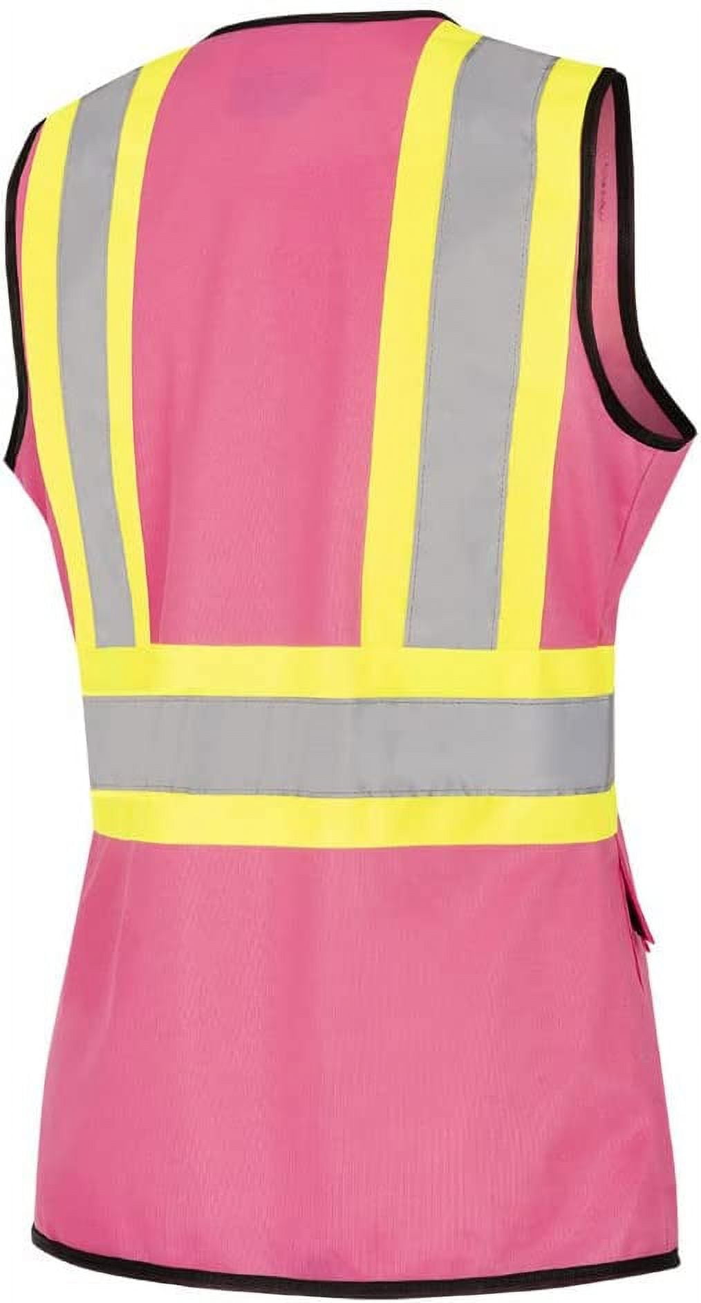 Pioneer Women's Custom Fit Hi-Vis Mesh Back Safety Vest - Color: Pink - Size: XL | Prairie Lane - View 6