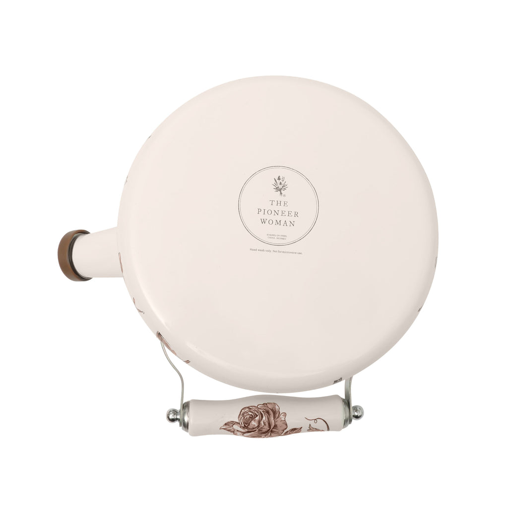 The Pioneer Woman 2.0-Quart Enamel on Steel Agatha Tea Kettle, Brown