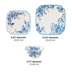 Delilah 12-Piece Stoneware Dinnerware Set, Blue | Prairie Lane - View 3