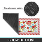 Flower Kitchen Mat Sets 2 Piece Farmhouse Anti Fatigue Waterproof Stain Resistant Floor Rug Non Slip Pioneer Flower Woman Kitchen Laundry Room Rug - 17x30+17x47Inch