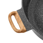 The Pioneer Woman Prairie Signature 6-Quart Cast Aluminum Jumbo Cooker Saute Pan, Charcoal Speckle