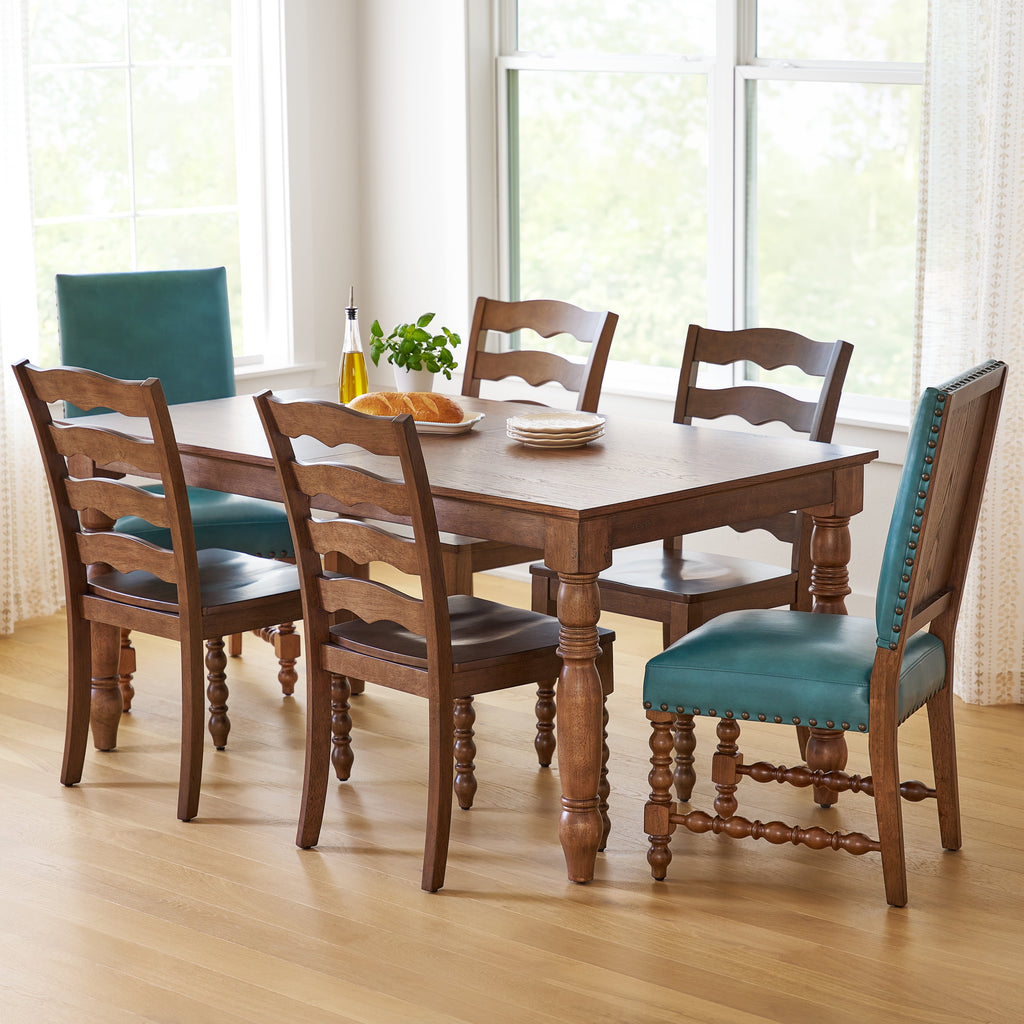 Harper Faux Leather Dining Chairs, Turquoise, Set of 2 | Prairie Lane - View 4