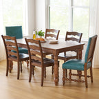 Harper Faux Leather Dining Chairs, Turquoise, Set of 2 | Prairie Lane - View 4