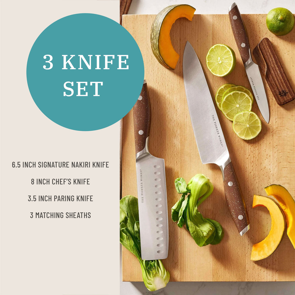 3-Piece Knife Set, Brown Speckle | Prairie Lane - View 4