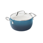 The Pioneer Woman Harlow 15-Piece Cookware Set, Ceramic Non-Stick Pots and Pans Set,  Denim Blue