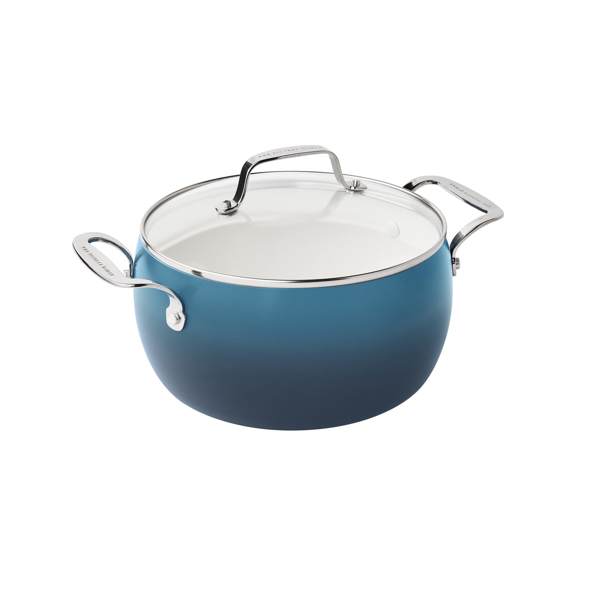 The Pioneer Woman Harlow 15-Piece Cookware Set, Ceramic Non-Stick Pots and Pans Set,  Denim Blue